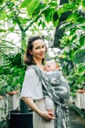 Żakardowa chusta do noszenia dzieci (68% bawełna, 16% len, 16% modal) - BIRDY - WHITE NOISE - rozmiar M