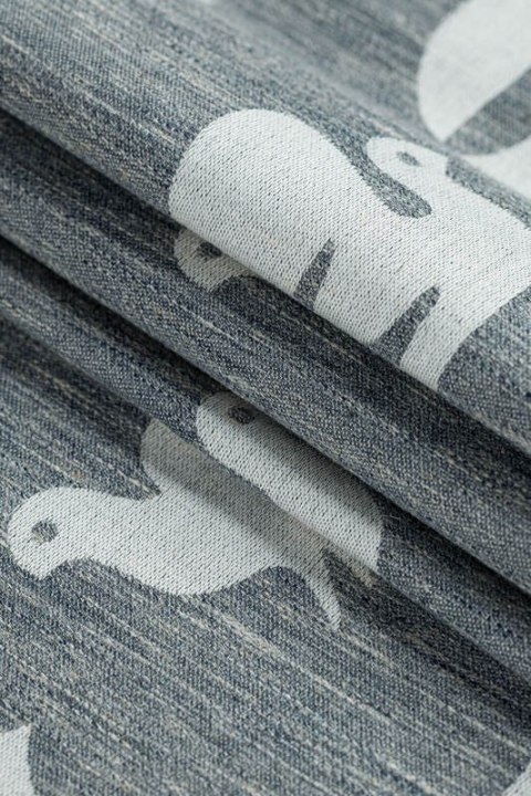 Żakardowa chusta do noszenia dzieci (68% bawełna, 16% len, 16% modal) - BIRDY - WHITE NOISE - rozmiar XS