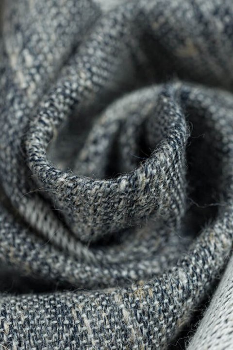 Żakardowa chusta do noszenia dzieci (68% bawełna, 16% len, 16% modal) - BIRDY - WHITE NOISE - rozmiar XS