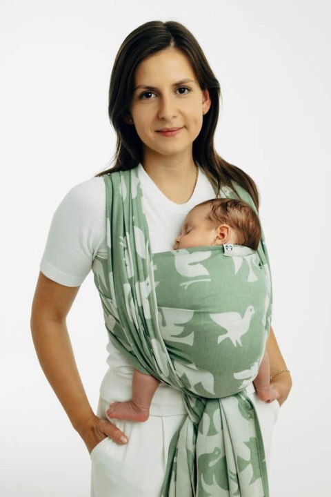 Żakardowa chusta do noszenia dzieci (80% bawełna, 20% lyocell) - BIRDY - FLY HIGH - rozmiar L
