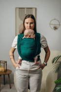 Chusta do noszenia dzieci - SZMARAGD, splot jodełkowy (100% bawełna) - rozmiar L