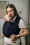 Chusta do noszenia dzieci, tkana splotem jodełkowym, bawełna - MAŁA JODEŁKA CZARNY HEBAN - rozmiar M (drugi gatunek)