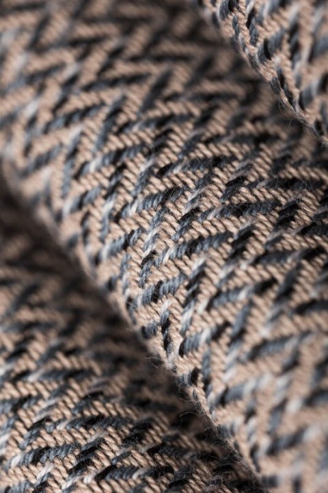 Chusta do noszenia dzieci, tkana splotem jodełkowym, bawełna - MAŁA JODEŁKA OMBRE RAGTIME - rozmiar L