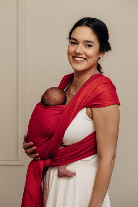 Chusta do noszenia dzieci, tkana splotem jodełkowym, bawełna - MAŁA JODEŁKA SEDONA - rozmiar L