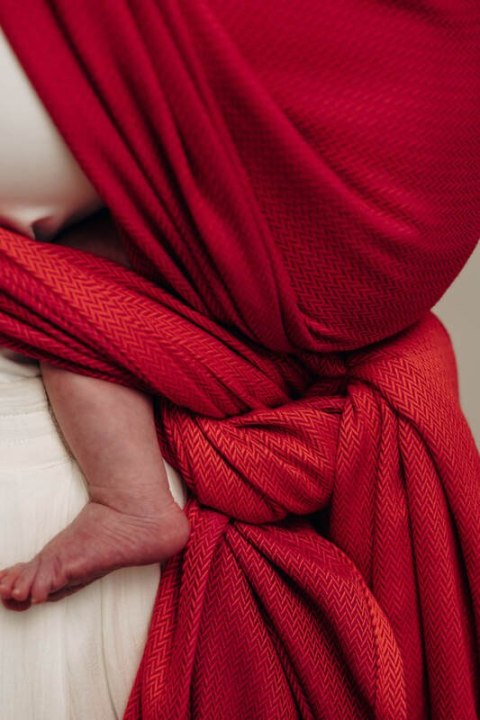 Chusta do noszenia dzieci, tkana splotem jodełkowym, bawełna - MAŁA JODEŁKA SEDONA - rozmiar L