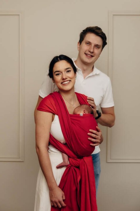 Chusta do noszenia dzieci, tkana splotem jodełkowym, bawełna - MAŁA JODEŁKA SEDONA - rozmiar L