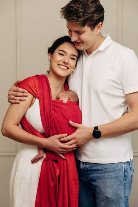 Chusta do noszenia dzieci, tkana splotem jodełkowym, bawełna - MAŁA JODEŁKA SEDONA - rozmiar L