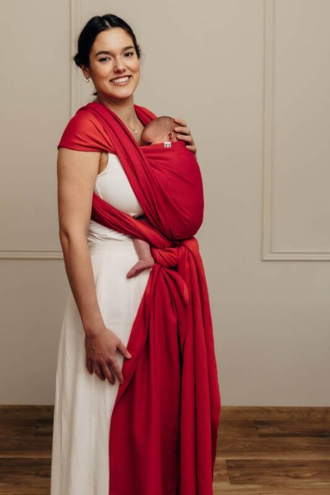 Chusta do noszenia dzieci, tkana splotem jodełkowym, bawełna - MAŁA JODEŁKA SEDONA - rozmiar M