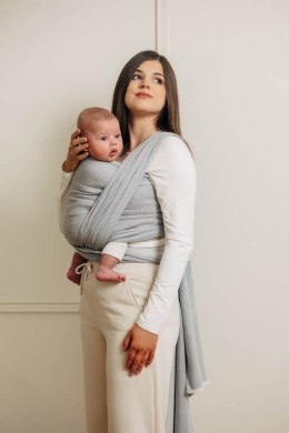 Chusta do noszenia dzieci, tkana splotem jodełkowym, bawełna - MAŁA JODEŁKA SZARA - rozmiar M