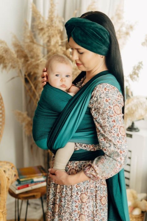 Chusta tkana, splot jodełkowy, (100% bawełna) - MAŁA JODEŁKA SALSA - rozmiar L (drugi gatunek)