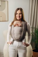 Moja pierwsza chusta do noszenia dzieci, tkana splotem jodełkowym, bawełna - MAŁA JODEŁKA BABY CAFFE LATTE - rozmiar M (drugi ga