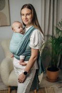 Moja pierwsza chusta do noszenia dzieci, tkana splotem jodełkowym, bawełna - MAŁA JODEŁKA BABY MINT - rozmiar M (drugi gatunek)