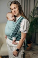 Moja pierwsza chusta do noszenia dzieci, tkana splotem jodełkowym, bawełna - MAŁA JODEŁKA BABY MINT - rozmiar M (drugi gatunek)