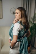 Moja pierwsza chusta do noszenia dzieci, tkana splotem jodełkowym, bawełna - MAŁA JODEŁKA BABY MINT - rozmiar M (drugi gatunek)