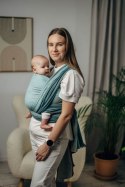 Moja pierwsza chusta do noszenia dzieci, tkana splotem jodełkowym, bawełna - MAŁA JODEŁKA BABY MINT - rozmiar M (drugi gatunek)