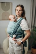 Moja pierwsza chusta do noszenia dzieci, tkana splotem jodełkowym, bawełna - MAŁA JODEŁKA BABY MINT - rozmiar M (drugi gatunek)