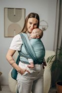 Moja pierwsza chusta do noszenia dzieci, tkana splotem jodełkowym, bawełna - MAŁA JODEŁKA BABY MINT - rozmiar M (drugi gatunek)