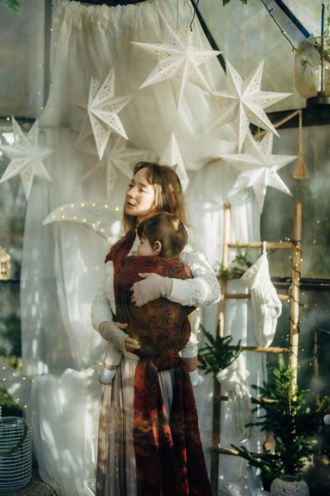 Żakardowa chusta do noszenia dzieci, 100% bawełna - INFINITY - GERDA - rozmiar M