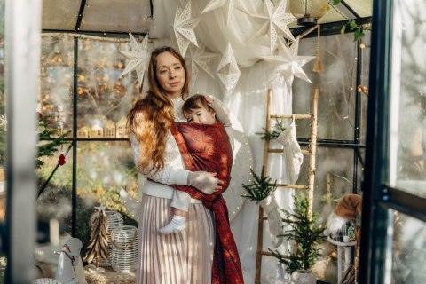 Żakardowa chusta do noszenia dzieci, 100% bawełna - INFINITY - GERDA - rozmiar M