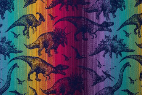 Żakardowa chusta do noszenia dzieci, 100% bawełna - PARK JURAJSKI - NOWA ERA - rozmiar M