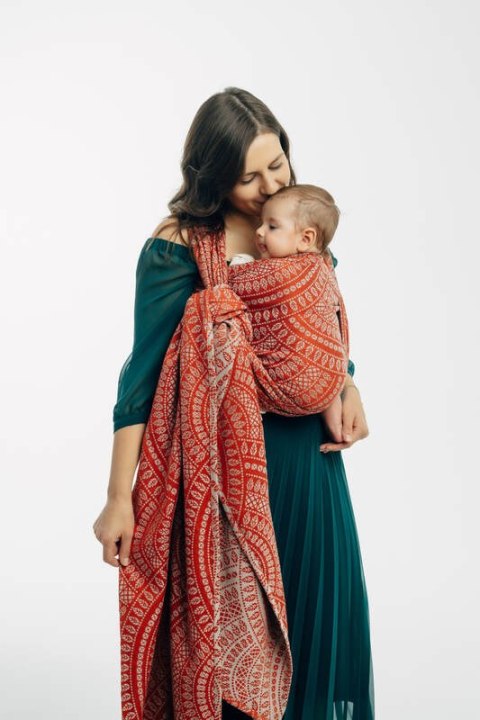 Żakardowa chusta do noszenia dzieci, 100% bawełna - PAWI OGON - HOLIDAY - rozmiar L