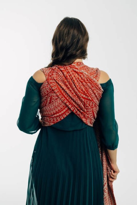 Żakardowa chusta do noszenia dzieci, 100% bawełna - PAWI OGON - HOLIDAY - rozmiar L