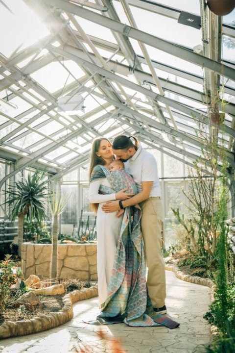 Żakardowa chusta do noszenia dzieci, 100% bawełna - ZAPLĄTANI - PLAIT - rozmiar L