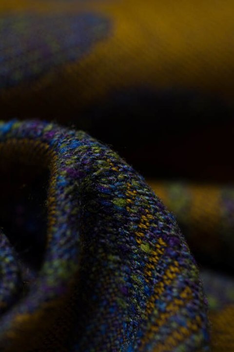 Żakardowa chusta do noszenia dzieci (45% jedwab tussah, 32% bawełna czesana, 19% wełna merino, 4% kaszmir) - EKSPERYMENT nr 37 -