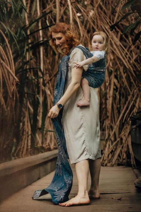 Żakardowa chusta do noszenia dzieci, 54% bawełna, 46% TENCEL™ Lyocell - RAINFOREST - NOCTURNAL - rozmiar M
XS