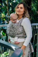Żakardowa chusta do noszenia dzieci, 55% bawełna, 45% TENCEL™ Lyocell - HEXAFLOWERS - MIRROR - rozmiar XS