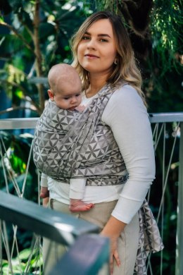 Żakardowa chusta do noszenia dzieci, 55% bawełna, 45% TENCEL™ Lyocell - HEXAFLOWERS - MIRROR - rozmiar XS