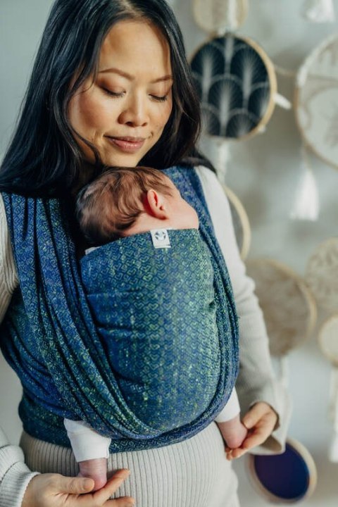 Żakardowa chusta do noszenia dzieci, 62% Bawełna 38% Jedwab Tussah - LITTLE LOVE - NEO- rozmiar S