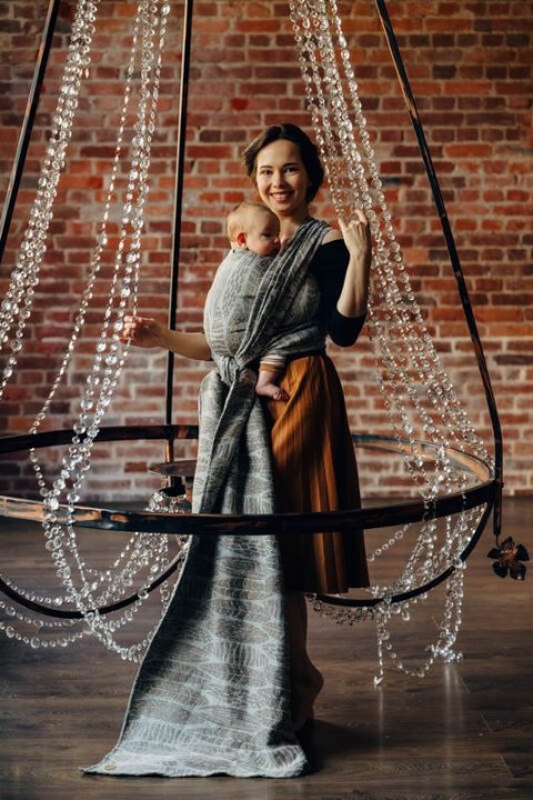 Żakardowa chusta do noszenia dzieci (63% Bawełna, 37% Jedwab) - SZKICE NATURY - EPIC - rozmiar L