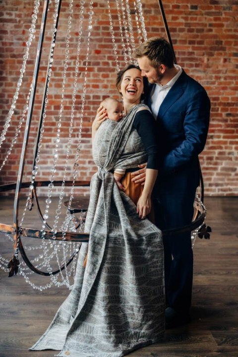 Żakardowa chusta do noszenia dzieci (63% Bawełna, 37% Jedwab) - SZKICE NATURY - EPIC - rozmiar L