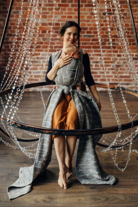 Żakardowa chusta do noszenia dzieci (63% Bawełna, 37% Jedwab) - SZKICE NATURY - EPIC - rozmiar L