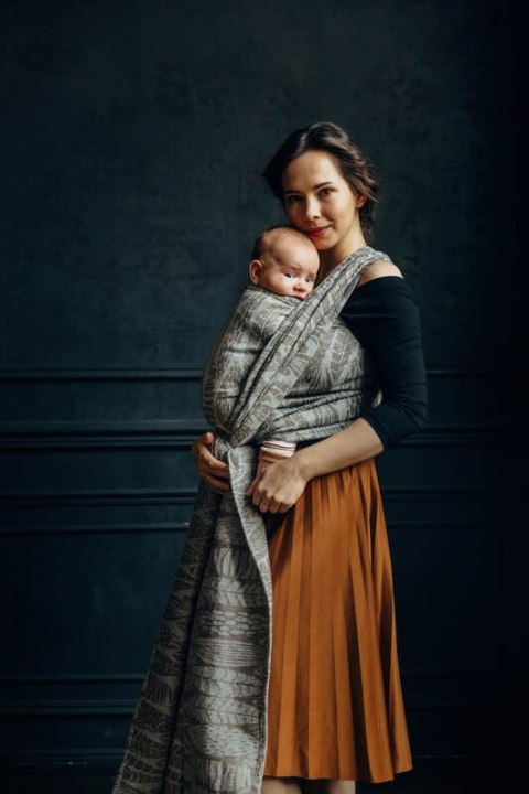 Żakardowa chusta do noszenia dzieci (63% Bawełna, 37% Jedwab) - SZKICE NATURY - EPIC - rozmiar L