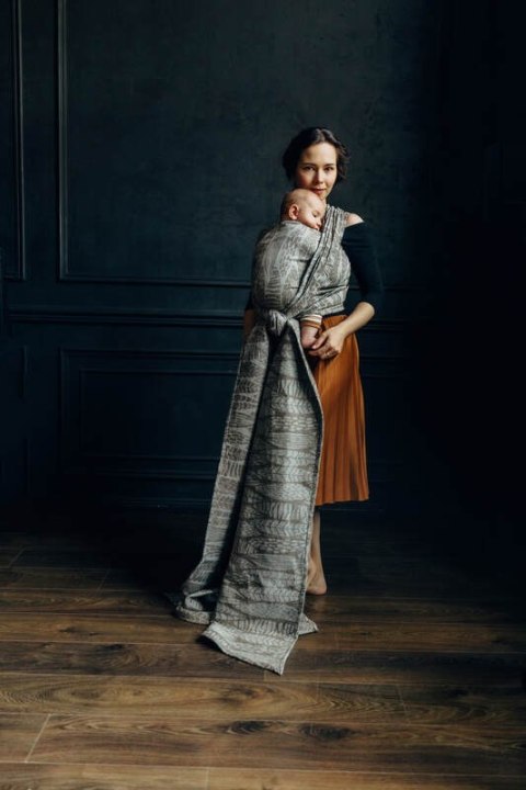 Żakardowa chusta do noszenia dzieci (63% Bawełna, 37% Jedwab) - SZKICE NATURY - EPIC - rozmiar L