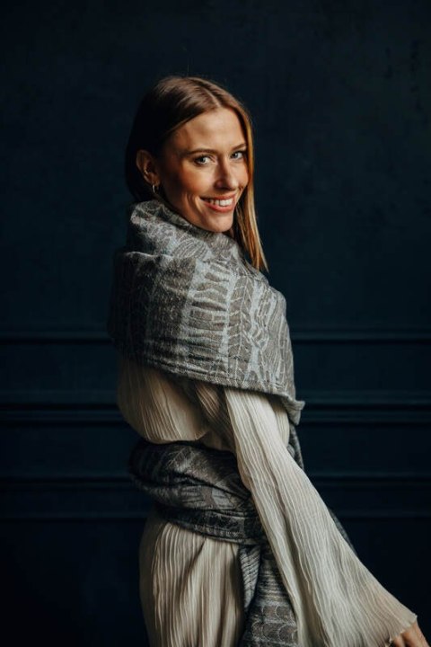 Żakardowa chusta do noszenia dzieci (63% Bawełna, 37% Jedwab) - SZKICE NATURY - EPIC - rozmiar L