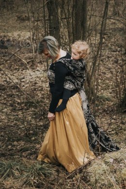 Żakardowa chusta do noszenia dzieci, 65% Bawełna 35% Jedwab - KRÓLOWA NOCY - PAMINA - rozmiar M