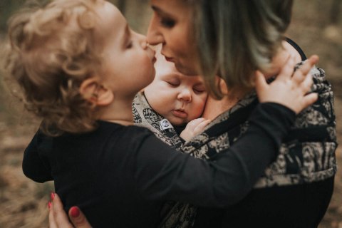 Żakardowa chusta do noszenia dzieci, 65% Bawełna 35% Jedwab - KRÓLOWA NOCY - PAMINA - rozmiar M