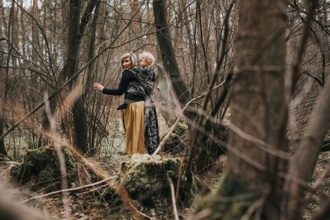 Żakardowa chusta do noszenia dzieci, 65% Bawełna 35% Jedwab - KRÓLOWA NOCY - PAMINA - rozmiar XS