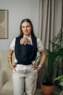 Chusta do noszenia dzieci, tkana splotem jodełkowym, bawełna - MAŁA JODEŁKA CZARNY HEBAN - rozmiar S