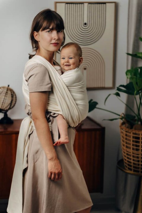 Chusta do noszenia dzieci, tkana splotem jodełkowym, bawełna - MAŁA JODEŁKA LUCE - rozmiar M