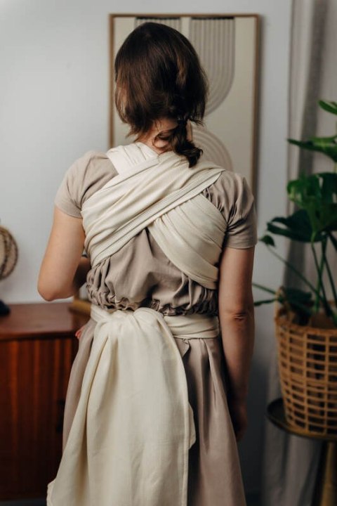 Chusta do noszenia dzieci, tkana splotem jodełkowym, bawełna - MAŁA JODEŁKA LUCE - rozmiar M