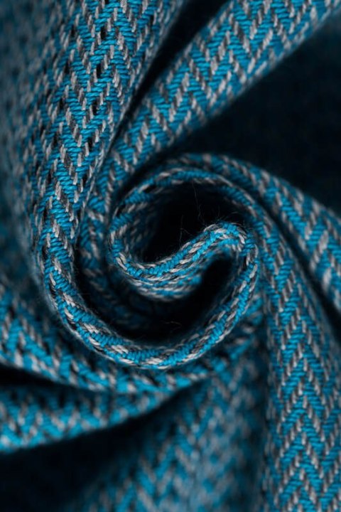 Chusta do noszenia dzieci, tkana splotem jodełkowym, bawełna - MAŁA JODEŁKA OMBRE BEBOP - rozmiar M