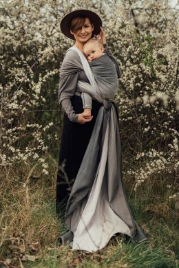 Chusta do noszenia dzieci, tkana splotem jodełkowym, bawełna - MAŁA JODEŁKA OMBRE RAGTIME - rozmiar M