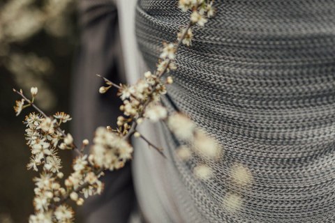 Chusta do noszenia dzieci, tkana splotem jodełkowym, bawełna - MAŁA JODEŁKA OMBRE RAGTIME - rozmiar S