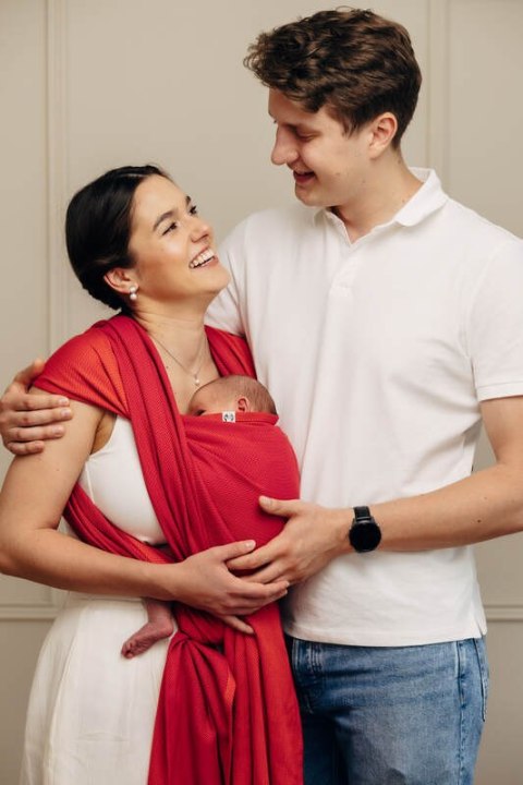 Chusta do noszenia dzieci, tkana splotem jodełkowym, bawełna - MAŁA JODEŁKA SEDONA - rozmiar S