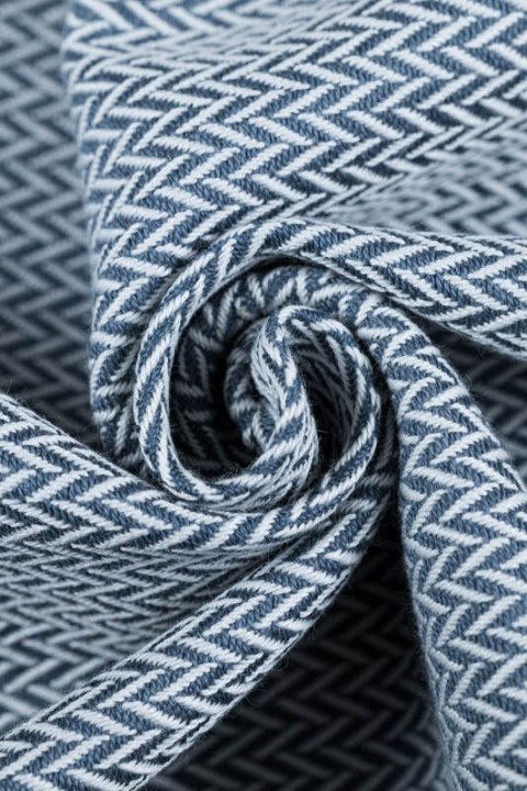 Chusta do noszenia dzieci, tkana splotem jodełkowym, bawełna - MAŁA JODEŁKA SZARA - rozmiar M