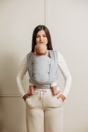Chusta do noszenia dzieci, tkana splotem jodełkowym, bawełna - MAŁA JODEŁKA SZARA - rozmiar S